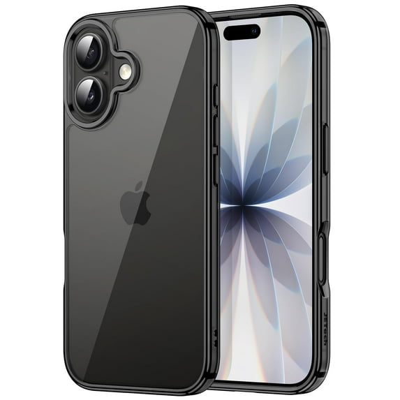 JETech Case for iPhone 17 6.3-Inch, Non-Yellowing Shockproof Phone Bumper Cover, Anti-Scratch Clear Back (Black)