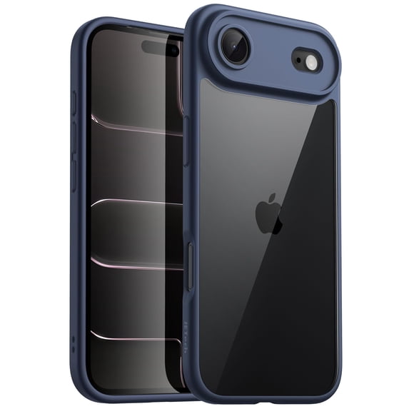 JETech Case for iPhone 17 Air, Shockproof Phone Bumper Cover, Solid Color Matte TPU Frame, Anti-Scratch Clear Back, 6.5-Inch Display (Storm Blue)