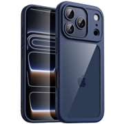 JETech Case for iPhone 17 Pro Max 6.9-Inch, Shockproof Phone Bumper Cover, Solid Color Matte TPU Frame, Anti-Scratch Clear Back Dark Blue