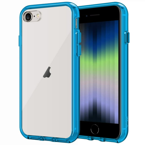 JETech Case for iPhone SE 3/2 (2022/2020 Edition), 4.7-Inch, Shockproof Phone Bumper Cover, Anti-Scratch Clear Back (Blue)