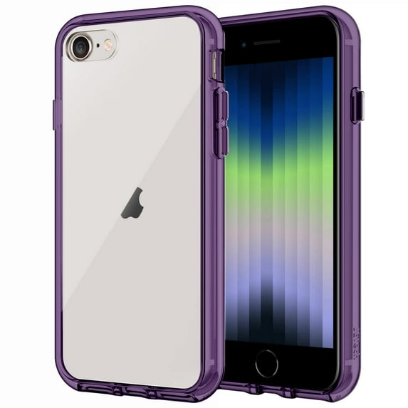 JETech Case for iPhone SE 3/2 (2022/2020 Edition), 4.7-Inch, Shockproof Phone Bumper Cover, Anti-Scratch Clear Back (Purple)