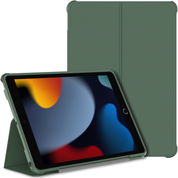 JETech Case for iPad 10.2-Inch (2021/2020/2019 Model, 9/8/7 Generation), Double-fold Stand with Shockproof TPU Back Cover, Auto Wake/Sleep (Misty Blue)