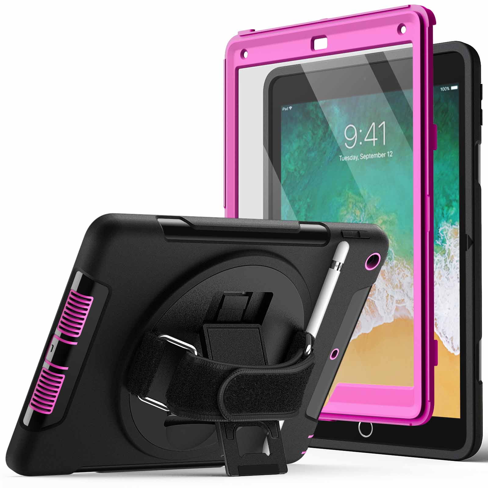 MoKo Cover Compatibile con 2018/2017 iPad 9.7 6th/5th Generazione, Ultra Sottile Leggero Custodia in Tri-Fold Auto Sveglia/Sonno con Retro Semi- Trasparente Rigido, Viola Profondo