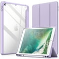 thumbnail image 1 of JETech Case for iPad 9.7-Inch (6th/5th Generation, 2018/2017) with Pencil Holder, Clear Transparent Back Shell Slim Stand Shockproof Tablet Cover, Auto Wake/Sleep (Light Purple), 1 of 7