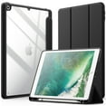 thumbnail image 1 of JETech Case for iPad 9.7-Inch (6th/5th Generation, 2018/2017) with Pencil Holder, Clear Transparent Back Shell Slim Stand Shockproof Tablet Cover, Auto Wake/Sleep (Black), 1 of 7