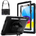 thumbnail image 1 of JETech Case for iPad (A16) 11th/10th Generation (2025/2022) with Built-in Screen Protector, Protective Shockproof Rugged Tablet Cover, 360 Degree Rotating Hand Strap Stand (Black), 1 of 7