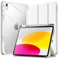 thumbnail image 1 of JETech Case for iPad (A16) 11th/10th Generation (2025/2022) with Pencil Holder, Clear Transparent Back Shell Slim Stand Shockproof Tablet Cover, Auto Wake/Sleep (White), 1 of 7