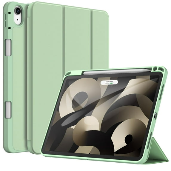 JETech Case for iPad Air 11-Inch M3/M2 (2025/2024), iPad Air 5/4 (2022/2020 5th/4th Generation 10.9-Inch) with Pencil Holder, Slim Tablet Cover with Soft TPU Back, Auto Wake/Sleep (Green)