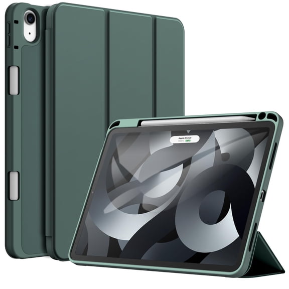 JETech Case for iPad Air 11-Inch M3/M2 (2025/2024), iPad Air 5/4 (2022/2020 5th/4th Generation 10.9-Inch) with Pencil Holder, Slim Tablet Cover with Soft TPU Back, Auto Wake/Sleep (Misty Blue)