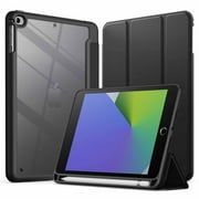JETech Case for iPad Mini 5/4 7.9-Inch 2019/2015 Model with Pencil Holder, Clear Transparent Back Shell Slim Stand Shockproof Tablet Cover, Auto Wake/Sleep Black