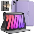 thumbnail image 1 of JETech Case for iPad mini (A17 Pro, 2024 Model, 7th Generation) / mini 6 (2021 Model, 6th Generation), PU Leather Business Folio Tablet Cover with Pencil Holder & Pocket (Light Purple), 1 of 6
