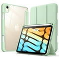 thumbnail image 1 of JETech Case for iPad mini (A17 Pro, 2024 Model, 7th Generation) / mini 6 (2021 Model, 6th Generation) with Pencil Holder, Clear Back Shell Slim Stand Tablet Cover, Auto Wake/Sleep (Matcha Green), 1 of 7