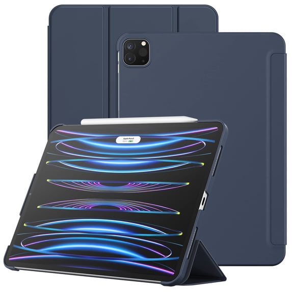 JETech Case for iPad Pro 11-Inch 2022/2021/2020/2018 Model (4th/3rd/2nd/1st Generation), Protective Hard Back Shell Soft-Touch Tablet Stand Cover, Auto Wake/Sleep (Navy)