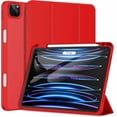thumbnail image 1 of JETech Case for iPad Pro 11 Inch (2022/2021/2020 Model) with Pencil Holder, Support 2nd Pencil Charging, Slim Tablet Cover with Soft TPU Back, Auto Wake/Sleep (Red), 1 of 8