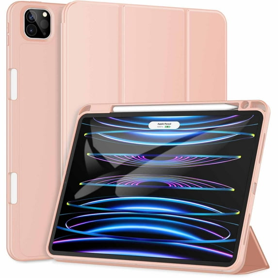 JETech Case for iPad Pro 11 Inch (2022/2021/2020 Model) with Pencil Holder, Support 2nd Pencil Charging, Slim Tablet Cover with Soft TPU Back, Auto Wake/Sleep (Rose Gold)