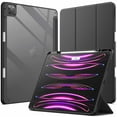 thumbnail image 1 of JETech Case for iPad Pro 12.9-Inch (2022/2021/2020/2018) with Pencil Holder, Clear Transparent Back Shell Slim Stand Shockproof Tablet Cover, Auto Wake/Sleep (Black), 1 of 7