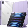 thumbnail image 1 of JETech Case for iPad Pro 12.9-Inch (2022/2021/2020/2018) with Pencil Holder, Clear Transparent Back Shell Slim Stand Shockproof Tablet Cover, Auto Wake/Sleep (Light Purple), 1 of 7