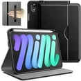 thumbnail image 1 of JETech Case for iPad mini (A17 Pro, 2024 Model, 7th Generation) / mini 6 (2021 Model, 6th Generation), PU Leather Business Folio Protective Tablet Cover with Pencil Holder & Pocket (Black), 1 of 6