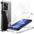 thumbnail image 1 of JETech Case for iPhone 14 Pro 6.1-Inch with 2-Pack Tempered Glass Screen Protector, 360 Full Body Shockproof Bumper Phone Cover Protective Clear Back (Clear), 1 of 7