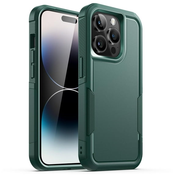JETech Case for iPhone 14 Pro 6.1-Inch, Heavy Duty Dual-Layer Rugged Protection, Shockproof Protective Tough Phone Cover with Matte Back (Midnight Green)