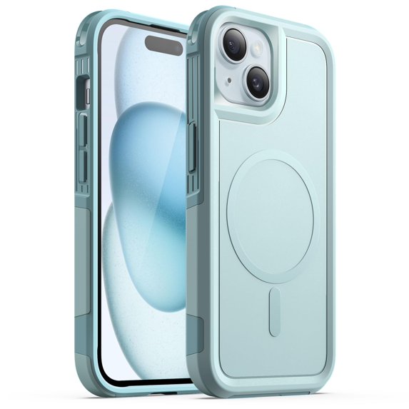 JETech Case for iPhone 15 6.1-Inch Compatible with MagSafe, Heavy Duty Dual-Layer Rugged Protection, Shockproof Protective Tough Phone Magnetic Cover (Mint Green)