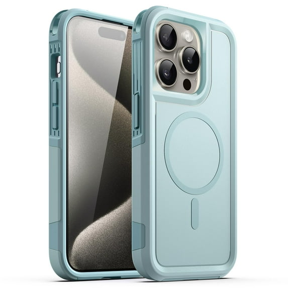 JETech Case for iPhone 15 Pro Max 6.7-Inch Compatible with MagSafe, Heavy Duty Dual-Layer Rugged Protection, Shockproof Protective Tough Phone Magnetic Cover (Mint Green)