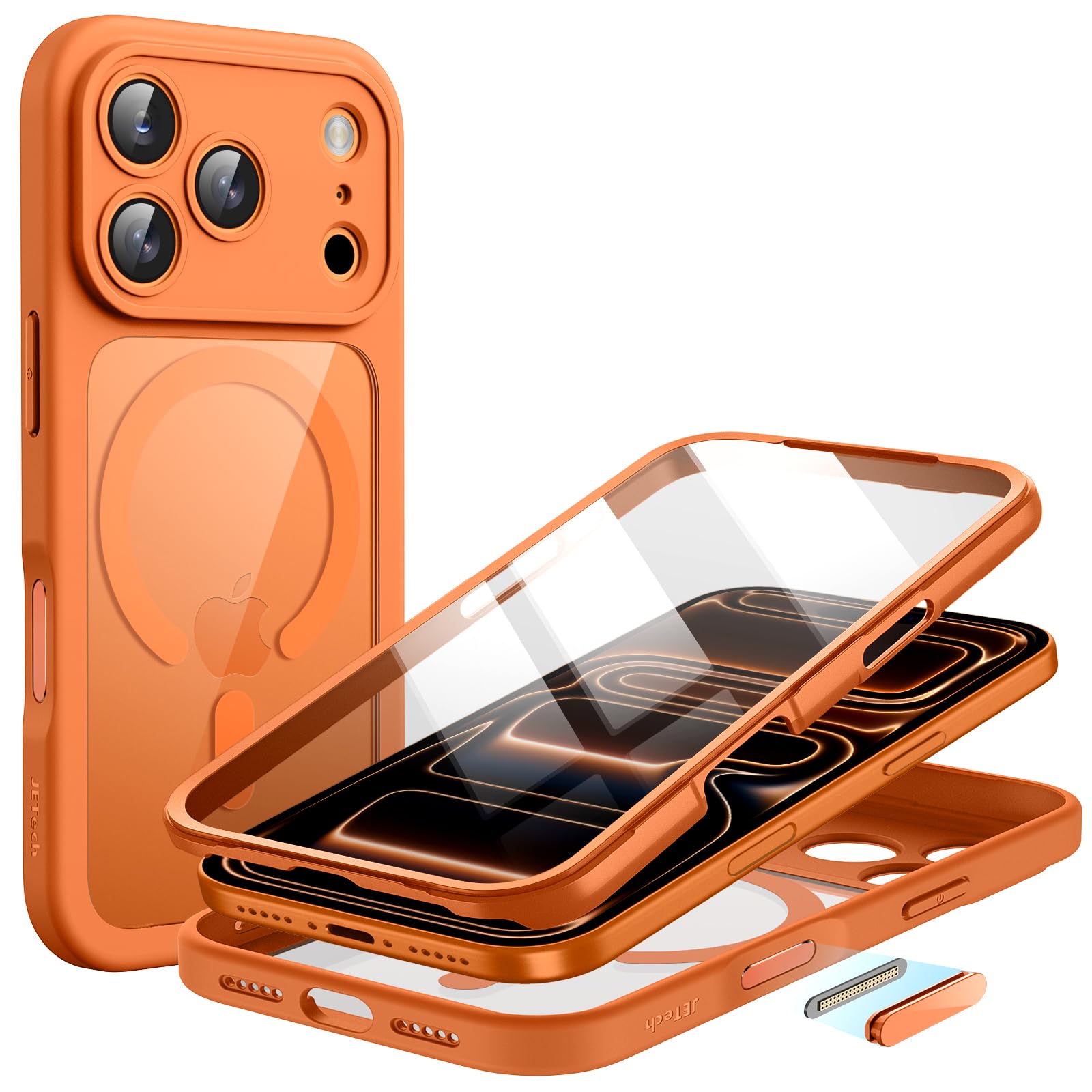 JETech Case for iPhone 17 Pro 6.3-Inch with Built-in Tempered Glass ...