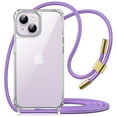 thumbnail image 1 of JETech Crossbody Case for iPhone 14 6.1-Inch with Adjustable Lanyard Strap, Clear Transparent Anti-Yellowing Shockproof Protective Phone Cover with Neck Cord (Purple), 1 of 6