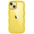 thumbnail image 1 of JETech Cute Case for iPhone 14 Plus 6.7-Inch, Wave Frame Curly Shape Shockproof Phone Cover for Women and Girls, Clear Hard PC Back (Yellow), 1 of 7