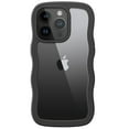 thumbnail image 1 of JETech Cute Case for iPhone 14 Pro Max 6.7-Inch, Wave Frame Curly Shape Shockproof Phone Cover for Women and Girls, Clear Hard PC Back (Black), 1 of 7