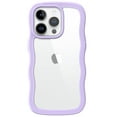 thumbnail image 1 of JETech Cute Case for iPhone 14 Pro Max 6.7-Inch, Wave Frame Curly Shape Shockproof Phone Cover for Women and Girls, Clear Hard PC Back (Purple), 1 of 7