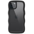 thumbnail image 1 of JETech Cute Case for iPhone 15 Plus 6.7-Inch, Wave Frame Curly Shape Shockproof Phone Cover for Women and Girls, Clear Hard PC Back (Black), 1 of 7