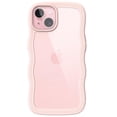 thumbnail image 1 of JETech Cute Case for iPhone 15 Plus 6.7-Inch, Wave Frame Curly Shape Shockproof Phone Cover for Women and Girls, Clear Hard PC Back (Pink), 1 of 7