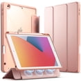 thumbnail image 1 of JETech Detachable Case for iPad 9/8/7 (10.2-Inch, 2021/2020/2019 Model, 9th/8th/7th Generation) with Pencil Holder, Removable Magnetic Cover Trifold Stand Clear Back, Auto Wake/Sleep (Rose Gold), 1 of 6
