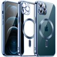 thumbnail image 1 of JETech Electroplated Case for iPhone 12 Pro Max 6.7-Inch, Camera Lens Full Protection, Compatible with MagSafe Wireless Charging, Shockproof Soft TPU Phone Cover (Blue), 1 of 7