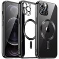 thumbnail image 1 of JETech Electroplated Case for iPhone 12 Pro Max 6.7-Inch, Camera Lens Full Protection, Compatible with MagSafe Wireless Charging, Shockproof Soft TPU Phone Cover (Black), 1 of 7