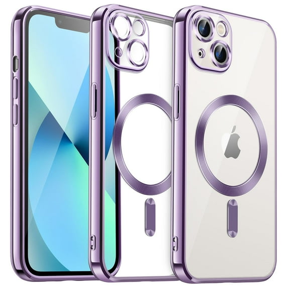 JETech Electroplated Case for iPhone 13 6.1-Inch, Camera Lens Full Protection, Compatible with MagSafe Wireless Charging, Shockproof Soft TPU Phone Cover (Light Purple)