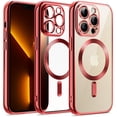 thumbnail image 1 of JETech Electroplated Case for iPhone 13 Pro 6.1-Inch, Camera Lens Full Protection, Compatible with MagSafe Wireless Charging, Shockproof Soft TPU Phone Cover (Bright Red), 1 of 7