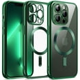 thumbnail image 1 of JETech Electroplated Case for iPhone 13 Pro Max 6.7-Inch, Camera Lens Full Protection, Compatible with MagSafe Wireless Charging, Shockproof Soft TPU Phone Cover (Deep Green), 1 of 7