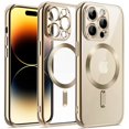 thumbnail image 1 of JETech Electroplated Case for iPhone 14 Pro Max 6.7-Inch, Camera Lens Full Protection, Compatible with MagSafe Wireless Charging, Shockproof Soft TPU Phone Cover (Gold), 1 of 7