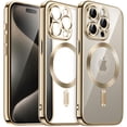 thumbnail image 1 of JETech Electroplated Case for iPhone 15 Pro Max 6.7-Inch, Camera Lens Full Protection, Compatible with MagSafe Wireless Charging, Shockproof Soft TPU Phone Cover (Gold), 1 of 7