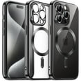 thumbnail image 1 of JETech Electroplated Case for iPhone 15 Pro Max 6.7-Inch, Camera Lens Full Protection, Compatible with MagSafe Wireless Charging, Shockproof Soft TPU Phone Cover (Black), 1 of 7