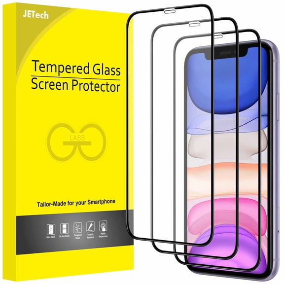 JETech Full Coverage Screen Protector for iPhone 11/iPhone XR 6.1-Inch, Black&nbsp;Edge,&nbsp;9H Tempered Glass Film Case-Friendly, HD Clear, 3-Pack