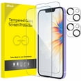 thumbnail image 1 of JETech Full Coverage Screen Protector for iPhone 14 6.1-Inch with Camera Lens Protector, Tempered Glass Film, HD Clear, 2-Pack Each, 1 of 7