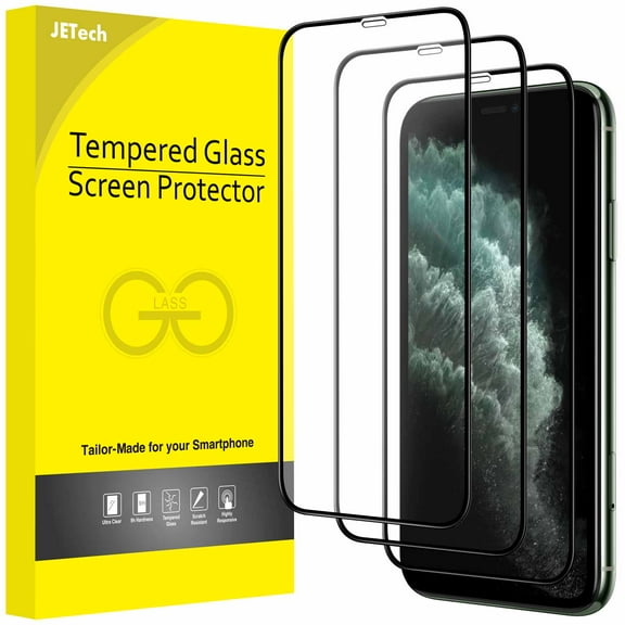 JETech Full Coverage Screen Protector for iPhone 11 Pro Max/iPhone XS Max 6.5-Inch, BlackEdge,9H Tempered Glass Film Case-Friendly, HD Clear, 3-Pack