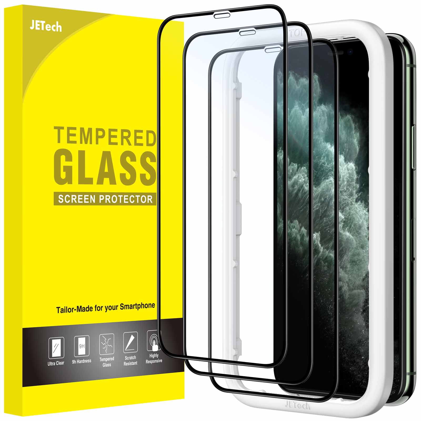 JETech Full Coverage Screen Protector for iPhone 11 Pro/iPhone X/iPhone ...