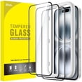 thumbnail image 1 of JETech Full Coverage Screen Protector for iPhone 16 6.1-Inch, Black Edge Tempered Glass Film with Easy Installation Tool, Case-Friendly, HD Clear, 3-Pack, 1 of 7
