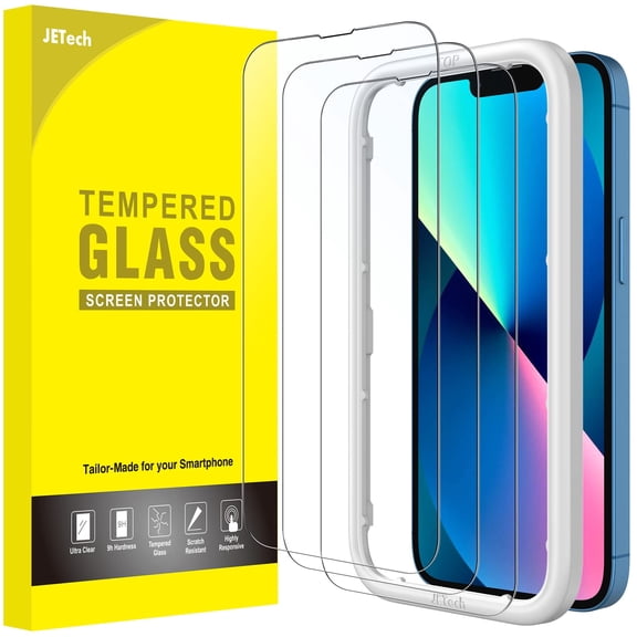 JETech Full Coverage Screen Protector for iPhone 17e (2026) / iPhone 16e / iPhone 13 / 13 Pro, 3-Pack