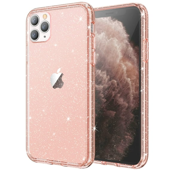 JETech Glitter Case for iPhone 11 Pro Max, 6.5-Inch, Bling Sparkle Shockproof Phone Bumper Cover, Cute Sparkly for Women and Girls (Rose Gold)