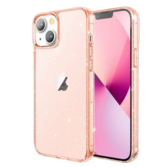 JETech Glitter Case for iPhone 13 6.1-Inch, Bling Sparkle Shockproof Phone Bumper Cover, Cute Sparkly for Women and Girls (Rose Gold)